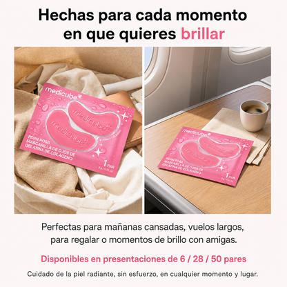 medicube PDRN Colágeno Rosa Gelatina Eye Patch 6 pares