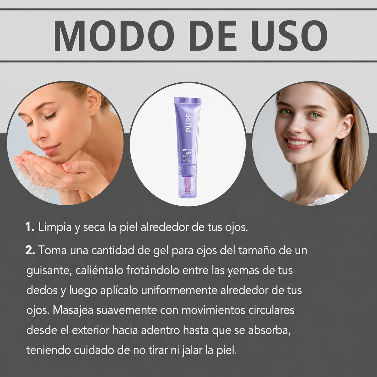 Gel reafirmante instantáneo para el contorno de ojos