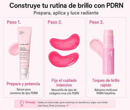medicube PDRN Colágeno Rosa Gelatina Eye Patch 6 pares