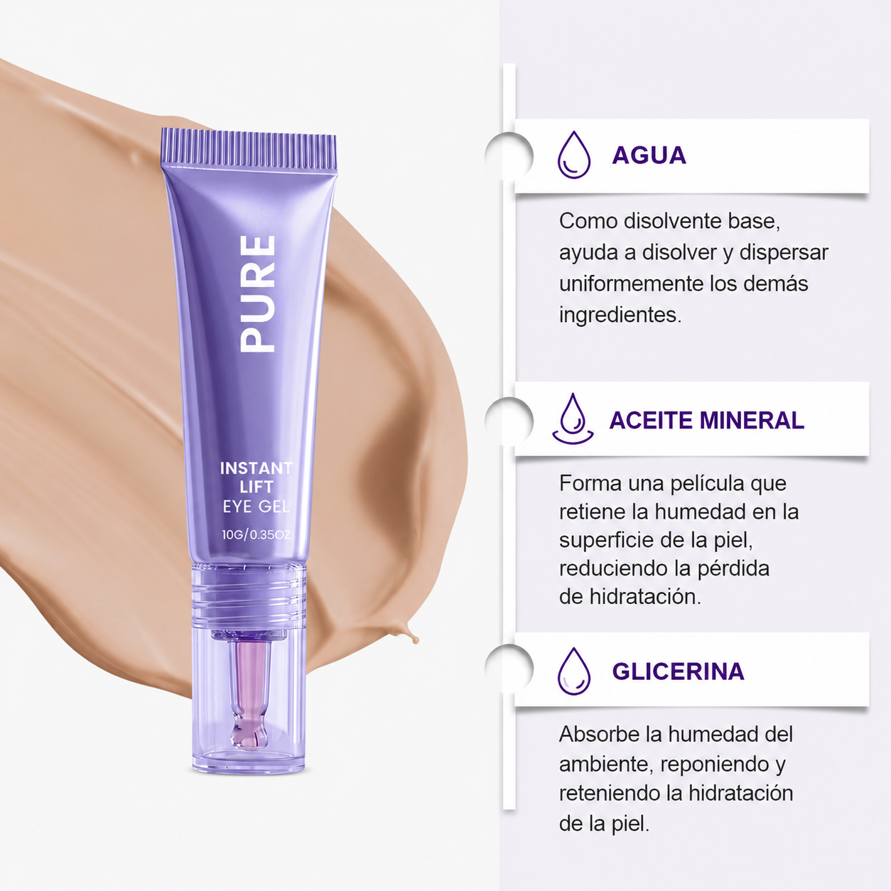 Gel reafirmante instantáneo para el contorno de ojos