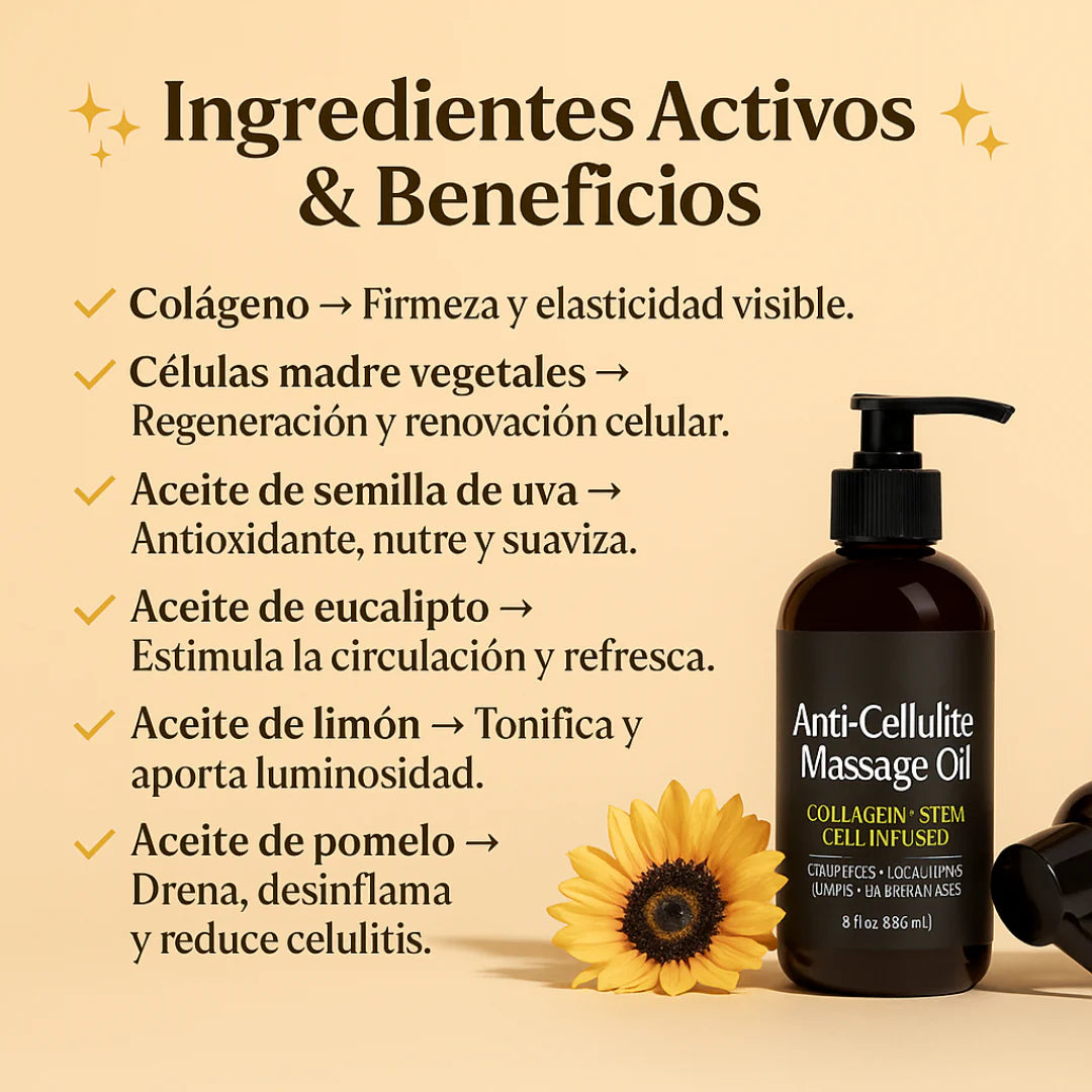 Aceite Anti-Celulitis con Colágeno y Células Madre